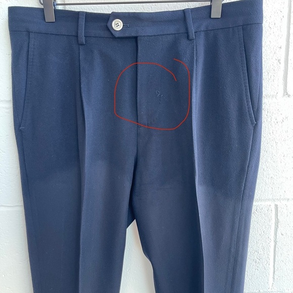 BRUNELLO CUCINELLI Men’s Navy Blue Wool Pants US 32 Italian 48 - Picture 4 of 13